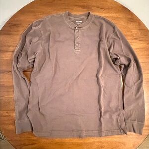 Old Navy Men's Long Sleeve Henley - Taupe